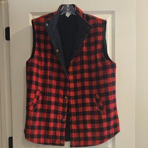Plaid Red and Black Women's Vest
